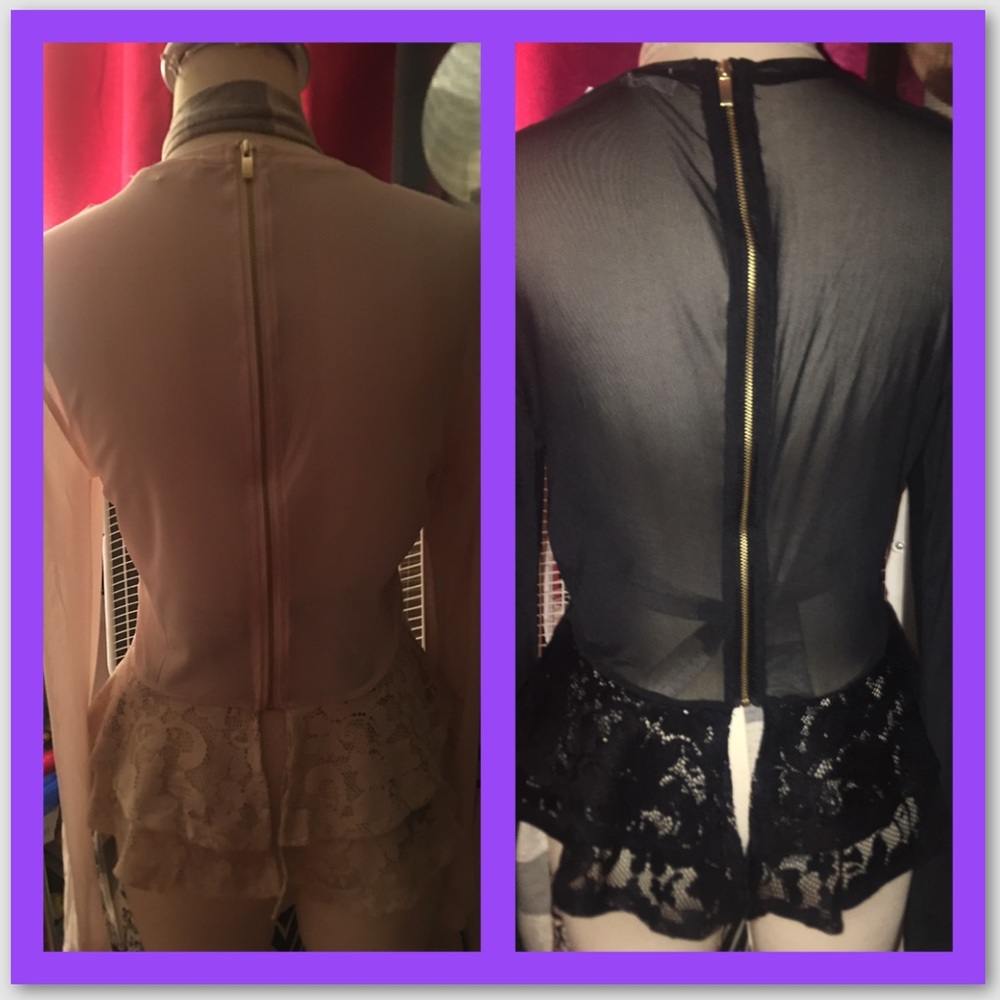 Meshed & Lace Tops 🌹Blk-L🌹Pink-M - Picture 2 of 4